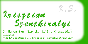 krisztian szentkiralyi business card